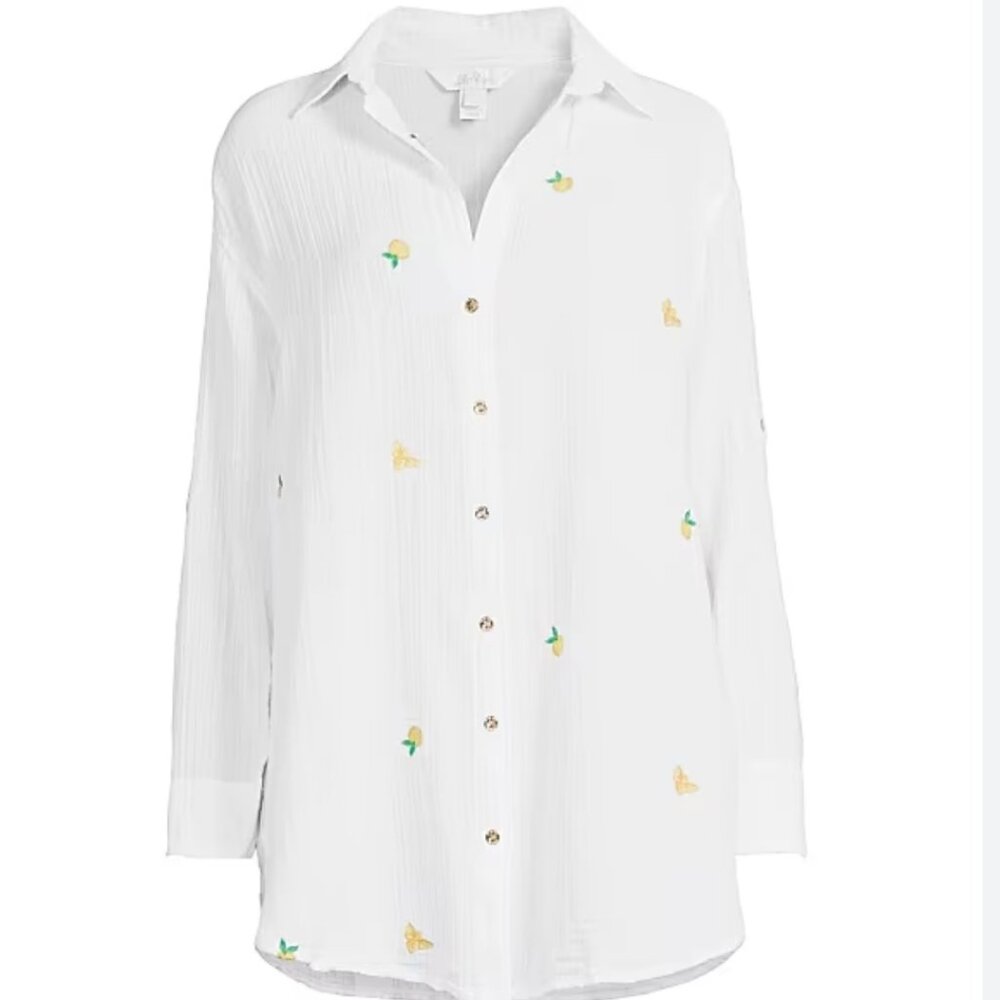 Lilly Pulitzer Kwitney Cotton Cover-Up Shirt